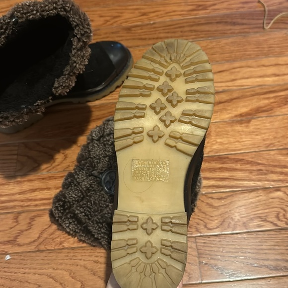 Tory Burch Boots Everett Shearling -Split Suede gorgeous chocolate and black! - Picture 7 of 8